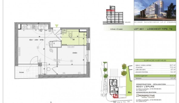 Logement �tudiant T2 &agrave; Strasbourg (67000)