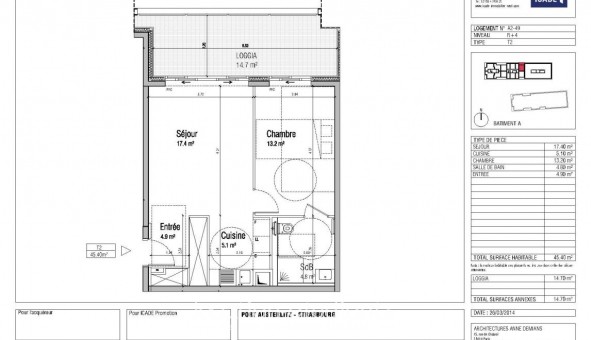 Logement �tudiant T2 &agrave; Strasbourg (67000)