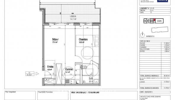 Logement �tudiant T2 &agrave; Strasbourg (67000)