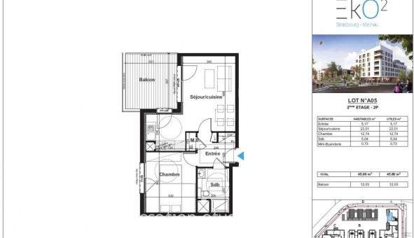 Logement �tudiant T2 &agrave; Strasbourg (67000)