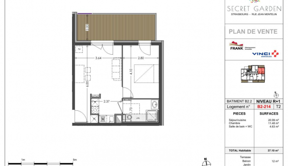 Logement �tudiant T2 &agrave; Strasbourg (67000)