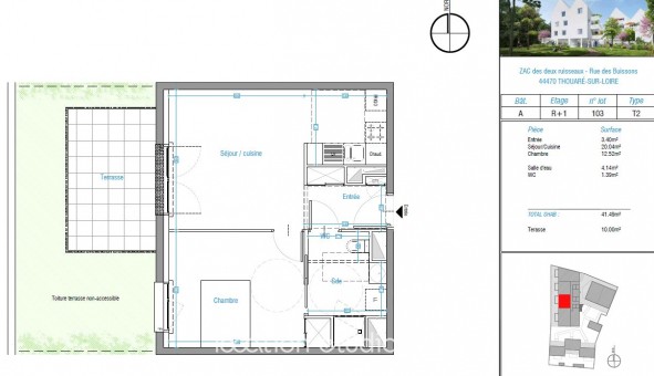 Logement �tudiant T2 &agrave; Thouar� sur Loire (44470)