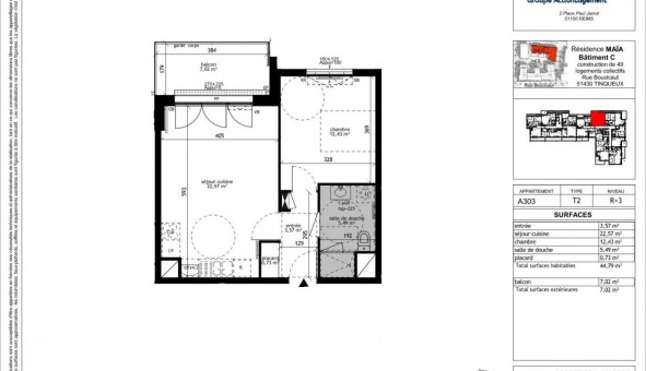 Logement tudiant T2 à Tinqueux (51430)