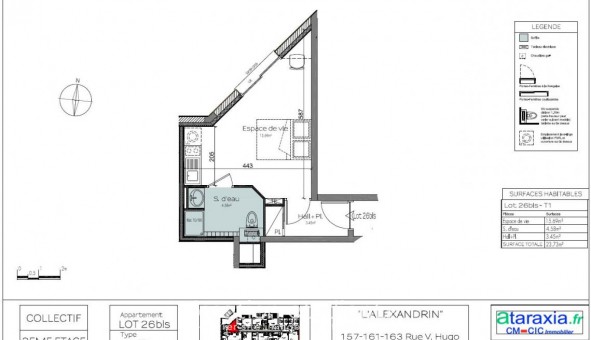 Logement tudiant T2 à Tours (37000)