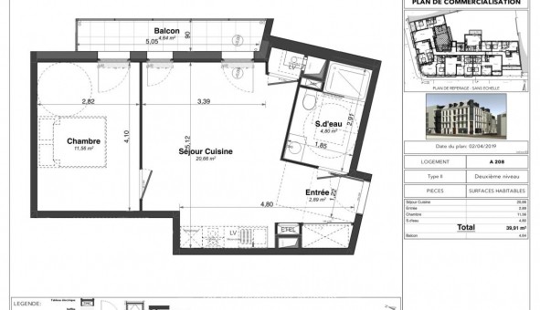 Logement tudiant T2 à Tours (37000)