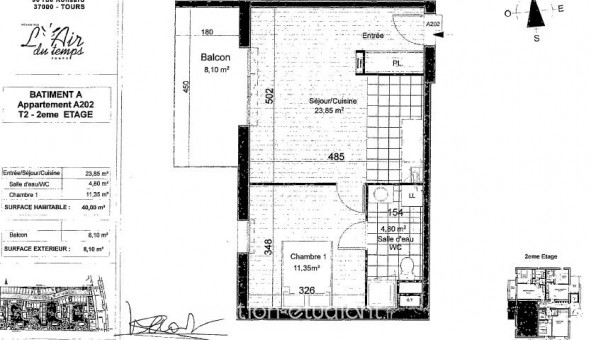 Logement �tudiant T2 &agrave; Tours (37000)