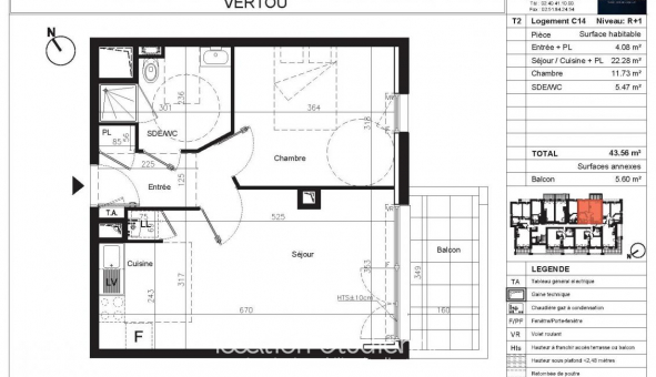 Logement tudiant T2 à Vertou (44120)