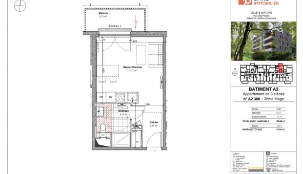 Logement �tudiant T2 &agrave; Villers l�s Nancy (54600)