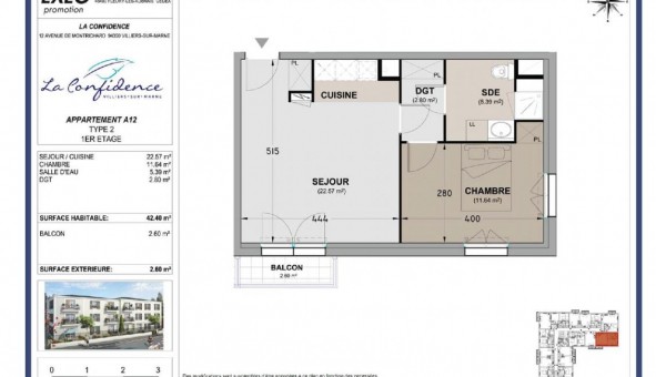 Logement tudiant T2 à Villiers sur Marne (94350)