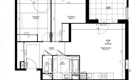 Logement tudiant T3 à Albertville (73200)