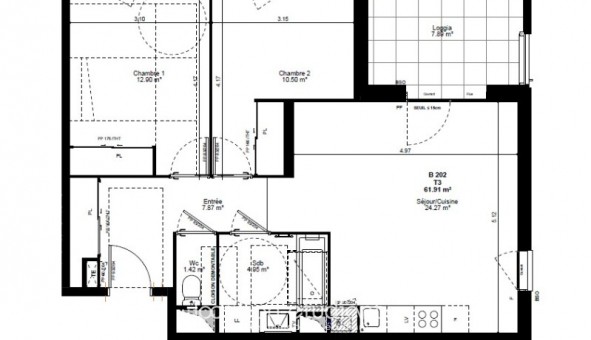 Logement tudiant T3 à Albertville (73200)