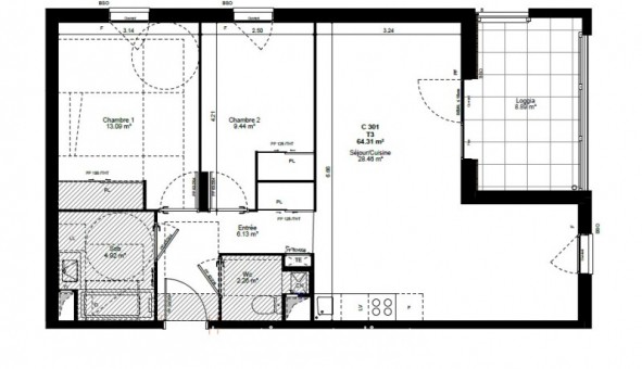 Logement tudiant T3 à Albertville (73200)