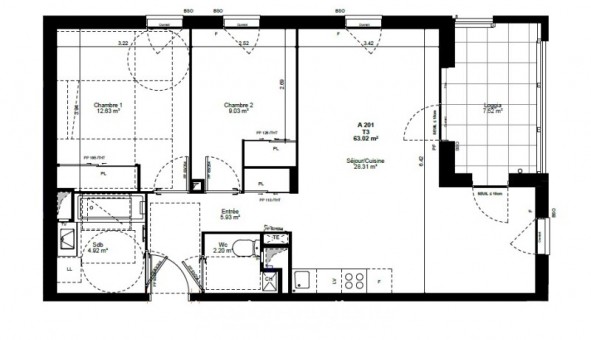 Logement tudiant T3 à Albertville (73200)