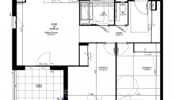 Logement tudiant T3 à Albertville (73200)