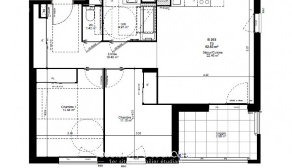 Logement tudiant T3 à Albertville (73200)