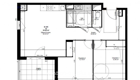 Logement tudiant T3 à Albertville (73200)