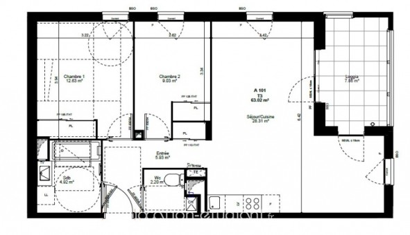 Logement tudiant Location T3 Vide Albertville (73200)