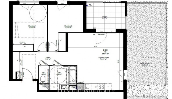 Logement tudiant T3 à Albertville (73200)