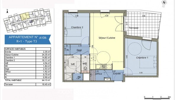 Logement �tudiant T3 &agrave; Amiens (80090)