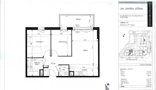 Logement tudiant T3 à Angers (49000)