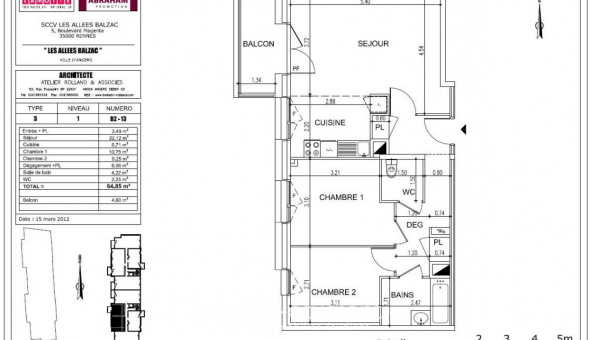 Logement tudiant T3 à Angers (49000)