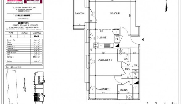Logement tudiant T3 à Angers (49000)