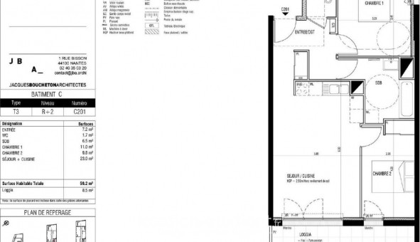 Logement �tudiant T3 &agrave; Angers (49000)