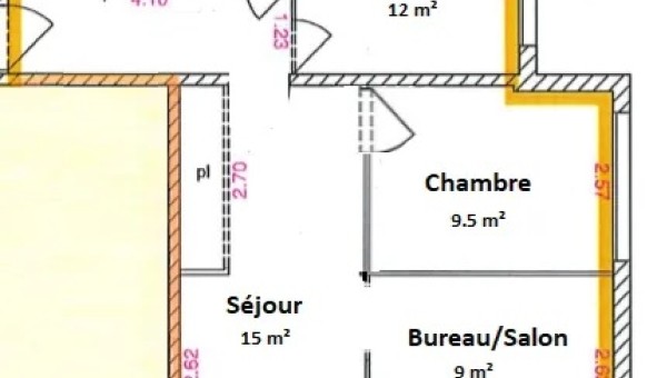 Logement �tudiant T3 &agrave; Angers (49000)