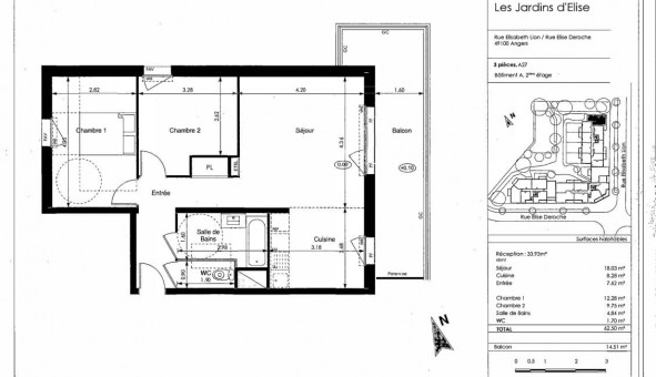 Logement �tudiant T3 &agrave; Angers (49000)