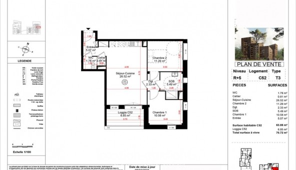 Logement �tudiant T3 &agrave; Angers (49000)