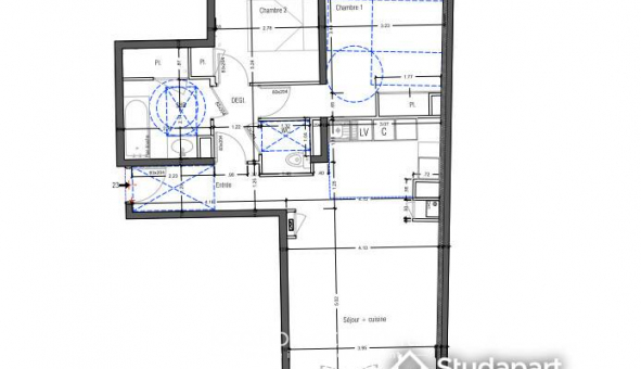Logement tudiant T3 à Antibes (06160)