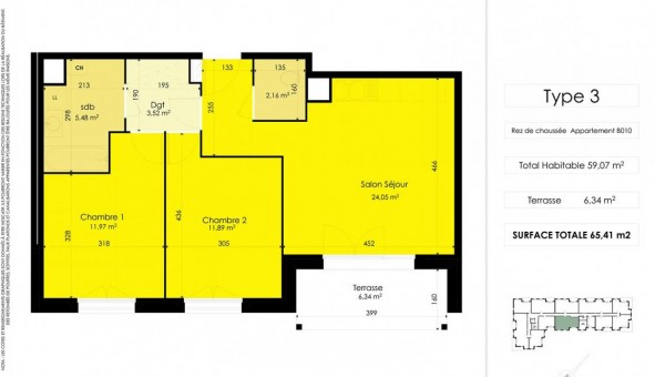 Logement tudiant T3 à Aulnoy lez Valenciennes (59300)