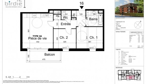 Logement �tudiant T3 &agrave; Aulnoy lez Valenciennes (59300)