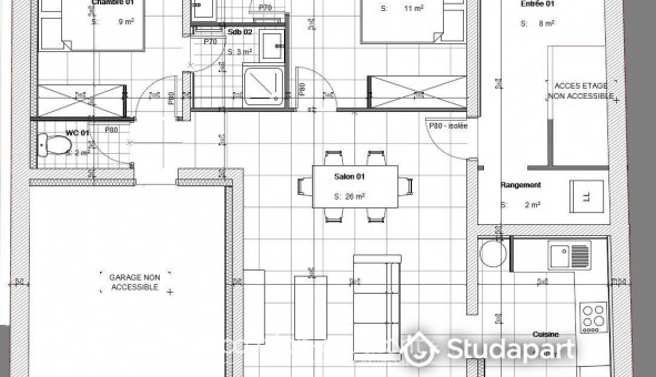 Logement tudiant T3 à Avignon (84000)
