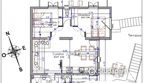 Logement �tudiant T3 &agrave; Beausoleil (06240)