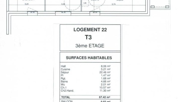 Logement tudiant T3 à Besanon (25000)