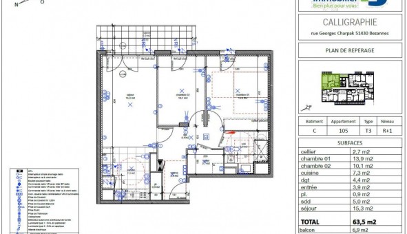 Logement �tudiant T3 &agrave; Bezannes (51430)