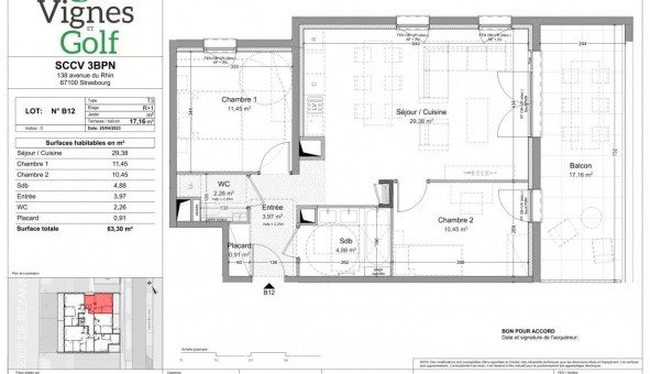 Logement �tudiant T3 &agrave; Bezannes (51430)