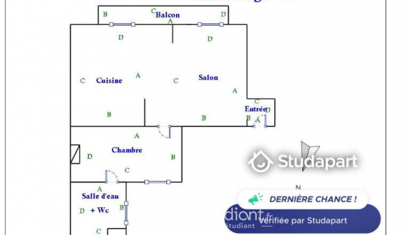 Logement tudiant T3 à Blois (41000)