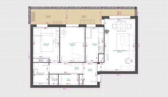 Logement tudiant T3 à Boisemont (95000)