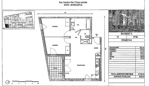 Logement �tudiant T3 &agrave; Bondoufle (91070)