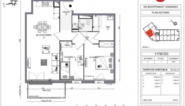 Logement tudiant T3 à Bouffmont (95570)