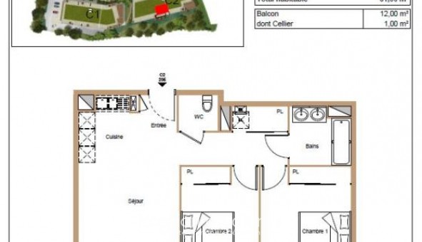 Logement �tudiant T3 &agrave; Capbreton (40130)