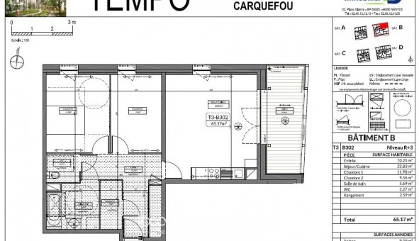 Logement tudiant T3 à Carquefou (44470)