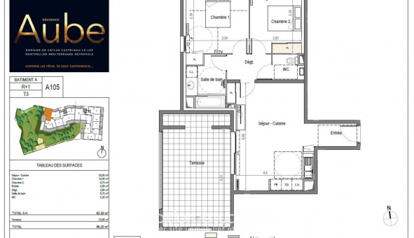 Logement tudiant T3 à Castelnau le Lez (34170)