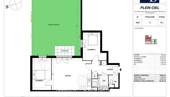 Logement �tudiant T3 &agrave; Chalifert (77144)