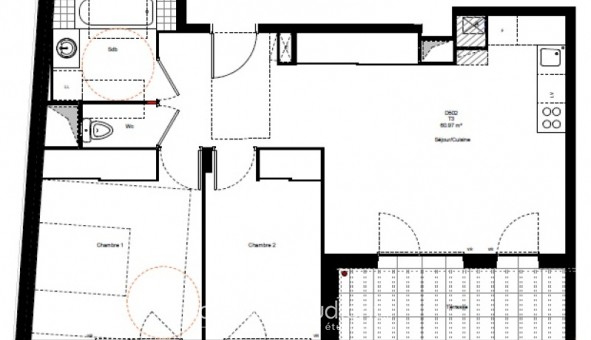 Logement �tudiant T3 &agrave; Chamb�ry (73000)