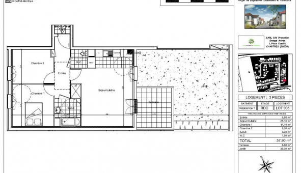Logement tudiant T3 à Chartres (28000)