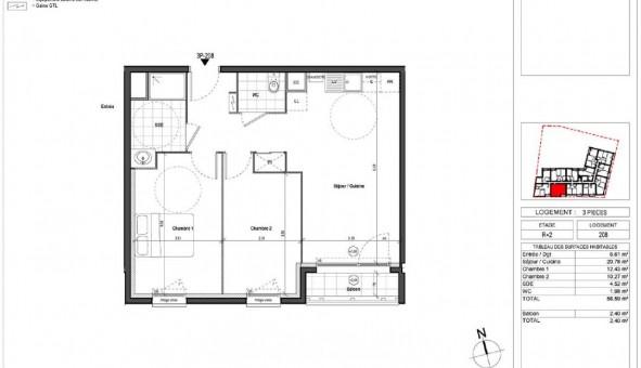 Logement �tudiant T3 &agrave; Chartres (28000)