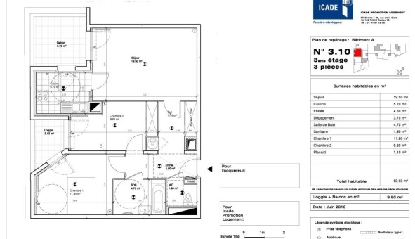 Logement tudiant T3 à Choisy le Roi (94600)
